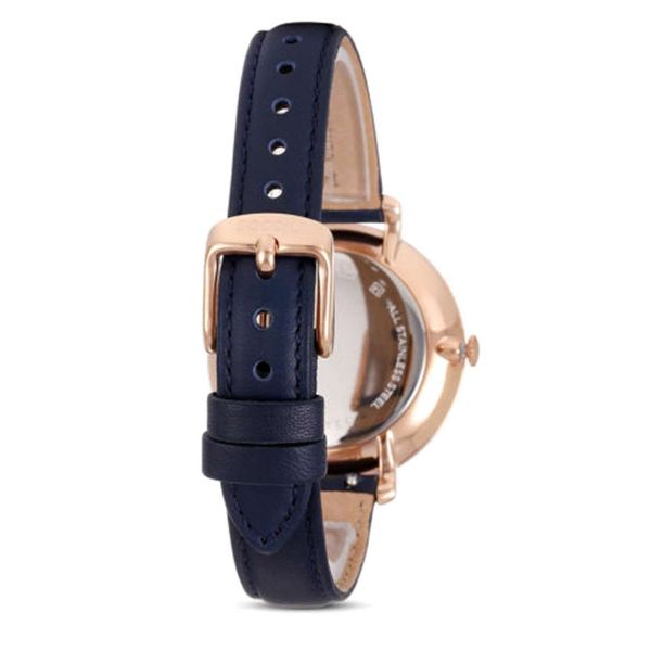 Women's Jacqueline Navy Leather Watch - ES3843